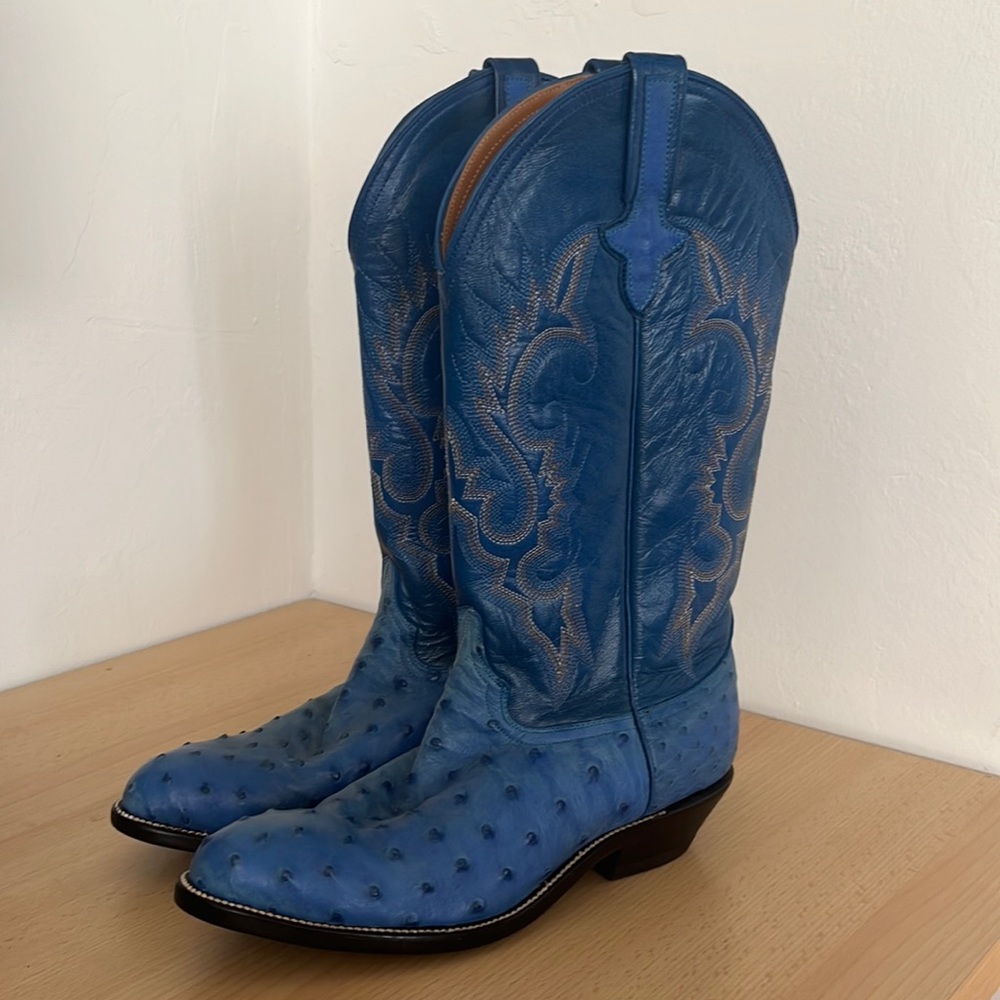 Women’s Ultimate Exotic Blue Full Quill Ostrich Cowboy Boots